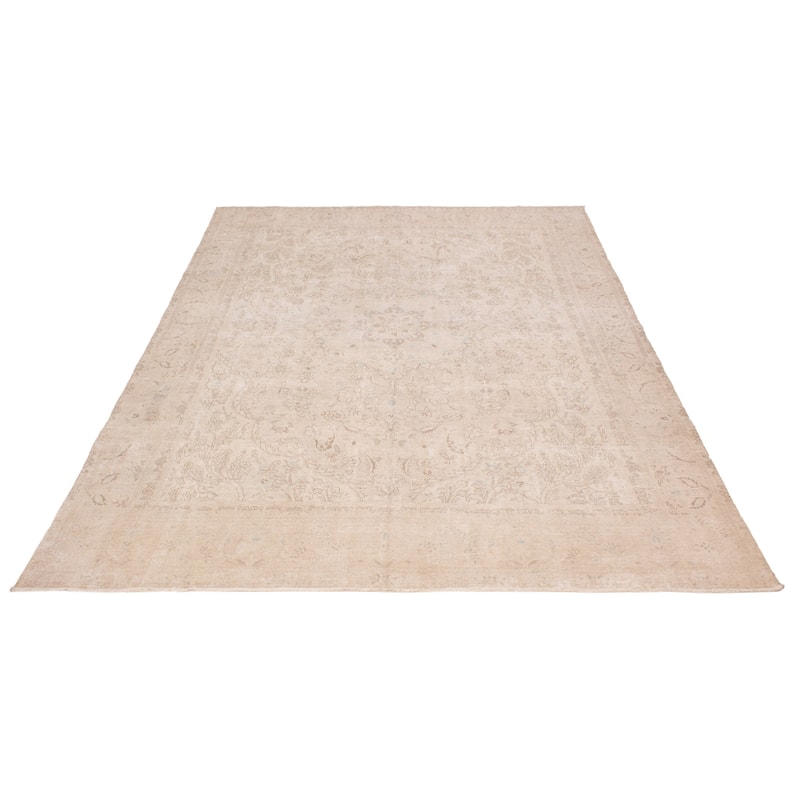 ECARPETGALLERY Hand-knotted Antalya Vintage Khaki Wool Rug - 9'3 x 12'2