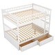preview thumbnail 8 of 16, Vintage Full over Full Bunk Bed with Storage Drawers, Divided into 2 Beds, Solid Wood Slats Support, Rustic Style for Kids