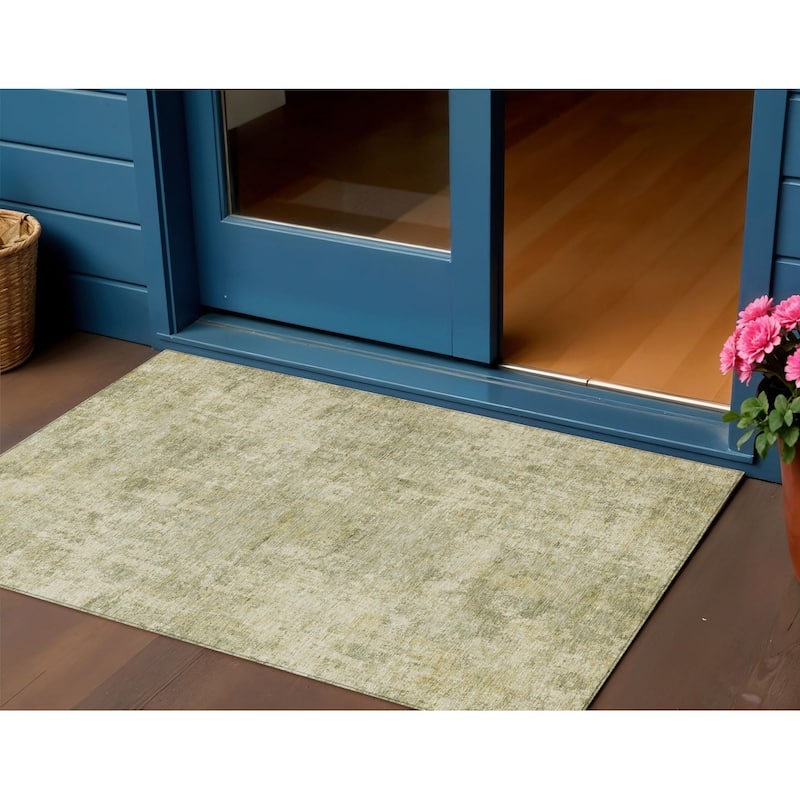 HomeRoots Abstract Transitional Rectangle Outdoor Rug - 3' x 5'