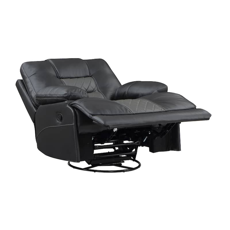Emory Breathable Faux Leather Swivel Glider Reclining Chair
