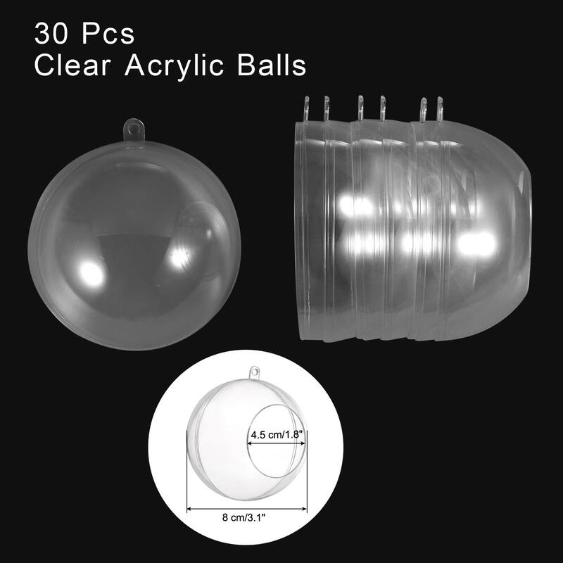 30 Pcs Hanging Tealight Holders Globes Acrylic Refillable Balls for Home