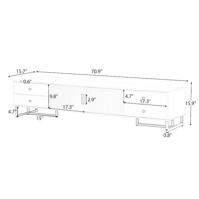 Entertainment Center TV Media Console Table, Modern TV Stand with Storage