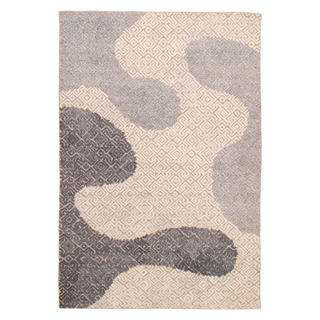 ECARPETGALLERY Hand-knotted Tangier Ivory Wool Rug - 5'2 x 7'10