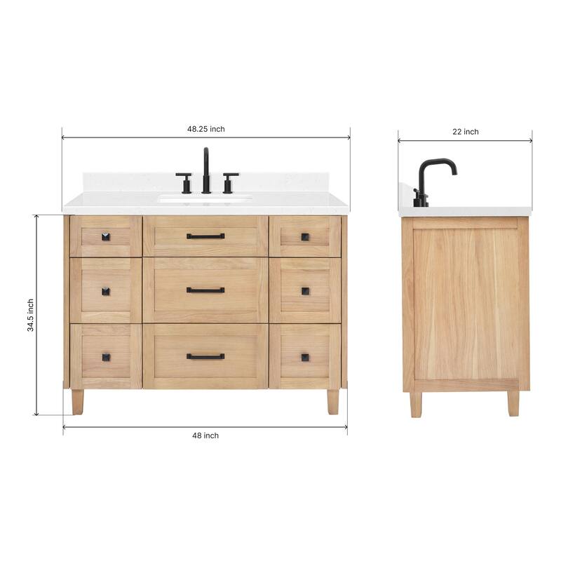 Ariel B48CQRVO Monroe 48-1/4" Free Standing Single Basin Vanity Set