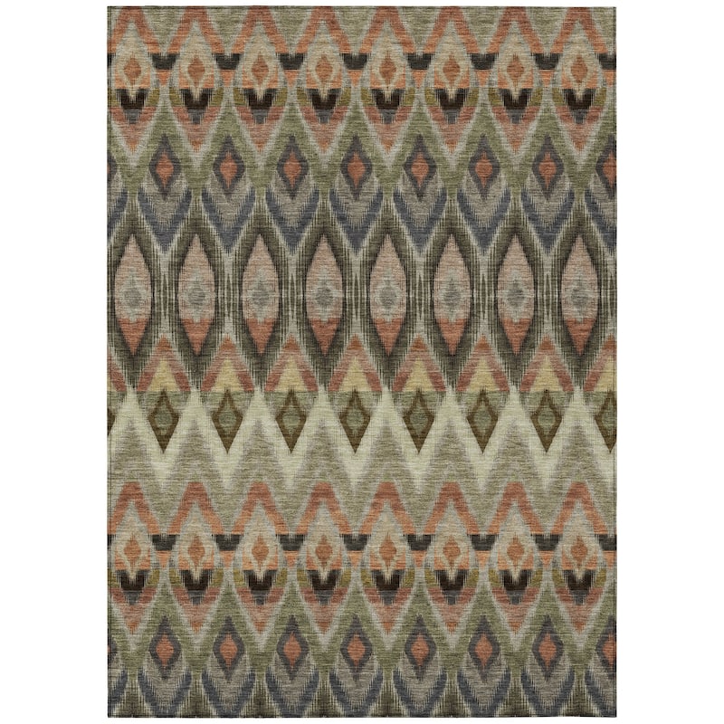 Machine Washable Indoor/ Outdoor Chantille Geometric Boho Rug