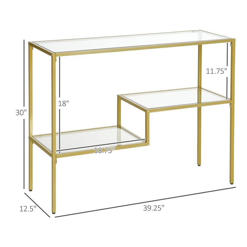 Console Table Sofa Table with Storage Shelves