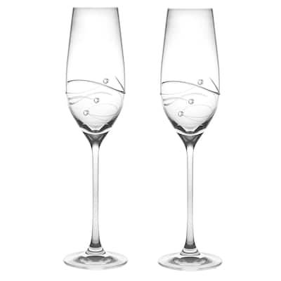 Barski Handmade Glass Champagne Glass (Set of 2)