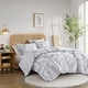 preview thumbnail 21 of 35, Chelsea Square Milan Farmhouse Reversible Floral Print Comforter Set Gray - Queen