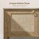 preview thumbnail 15 of 14, Boho Farmhouse Rattan Shoe Bench with Hidden Storage - Safety Hinged Lift Top Chest for Hallway & Living Room - 1-Piece