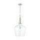 preview thumbnail 1 of 5, Boland 1-light Hanging Pendant w/ Clear Seeded Glass Polished Nickel