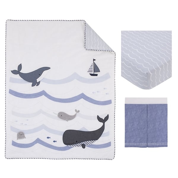 slide 2 of 4, NoJo Marine 3 Piece Crib Bedding Set