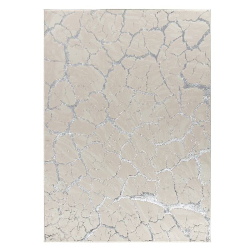 Maz Collection Beige/Gray Contemporary Area Rug - Rectangle 2'1" x 3'3"