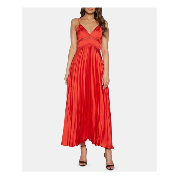 red bardot evening dress