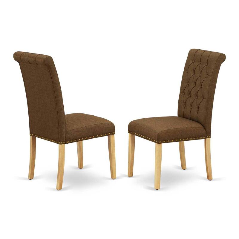 Neo-Classical Dining Set - 5 Piece Oval Table & 4 Parson Chairs - Oak Finish - 76