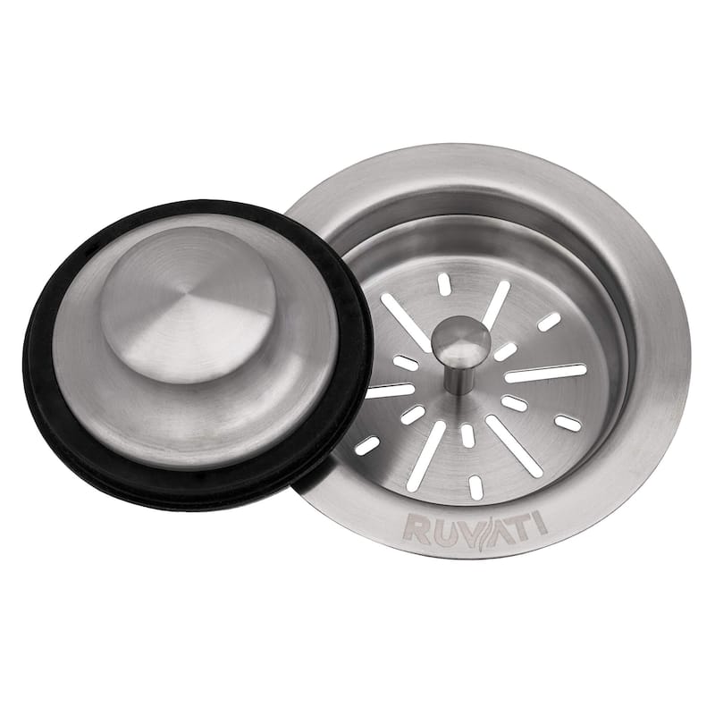 Ruvati Kitchen Sink Garbage Disposal Flange with Basket Strainer and Stopper - Stainless Steel - RVA1042ST