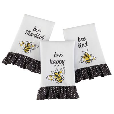 Bee Thankful Happy & Kind Kitchen Towels - Set of 3 - 6.000 x 6.000 x 1.500