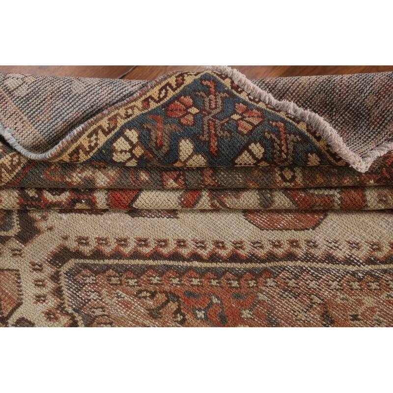 Orange Bakhtiari Persian Vintage Area Rug Hand-Knotted Wool Carpet - 5'1"x 9'10"