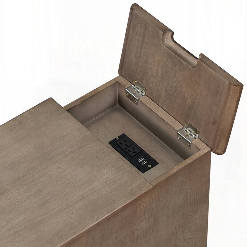 End Table Side Table with USB Ports and One Multifunctional Drawer with cup holders