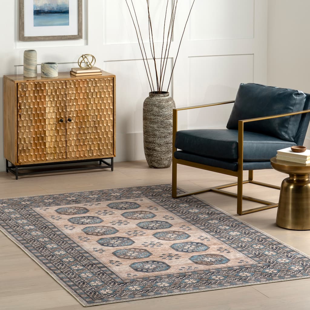 Nuloom Idra Multi Medallion SplashGuard Machine Washable Area Rug
