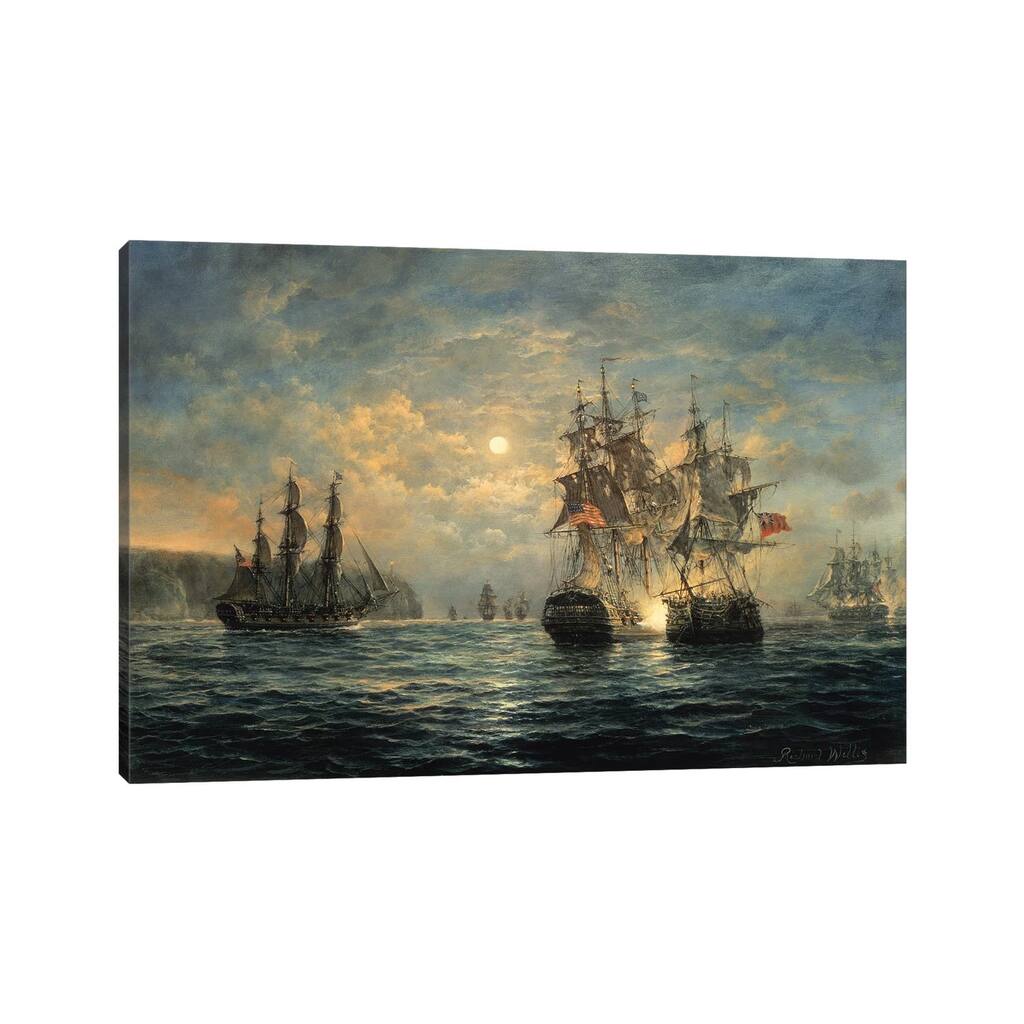 iCanvas "Engagement Between the "Bonhomme Richard" and the "Serapis" off Flamborough Head, 1779" by Richard Willis Canvas Print