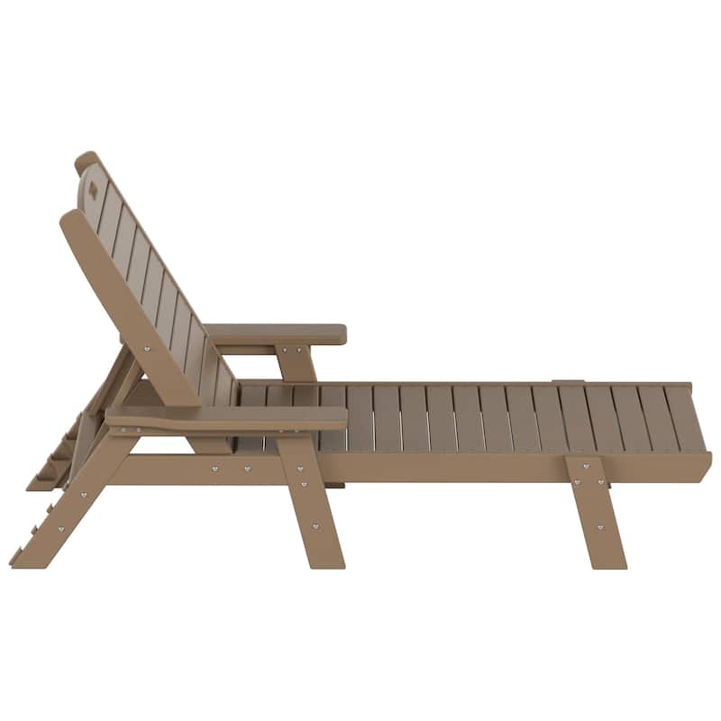 Laguna Hdpe All Weather Outdoor Patio Pool Reclining Chaise Lounges With Square Side Table (3-Piece Set)