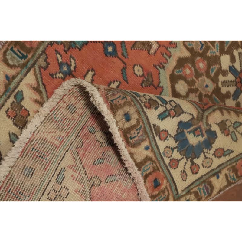 Hand Knotted Oriental 100% Wool Carpet Traditional Floral Oranges & Rust Tabriz Area Rug - 4' 10'' X 3' 2''