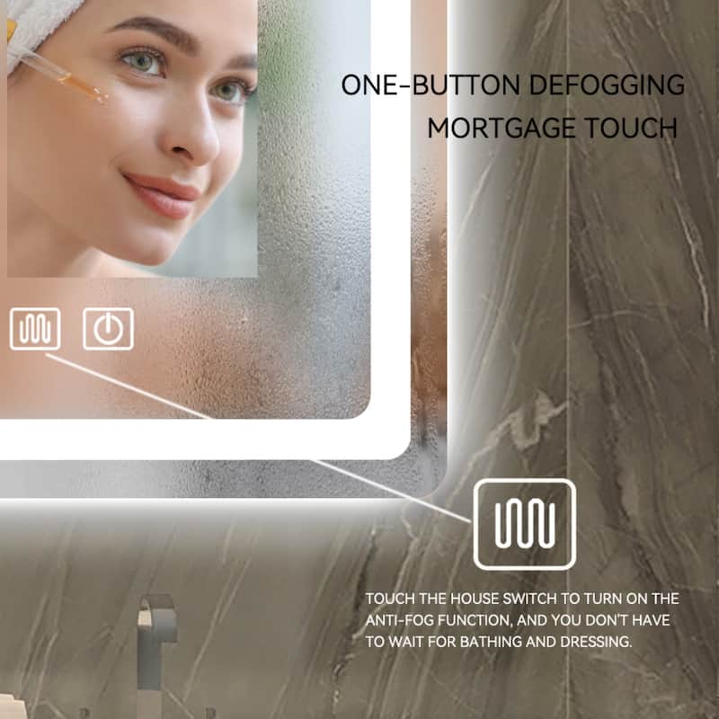 Rectangular Round Corner Bathroom Vanity Mirror