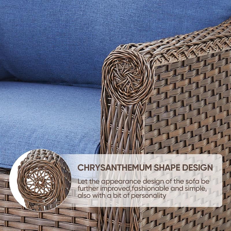 Gymojoy Outdoor Wicker Patio Chairs Set of 2 with Cushions