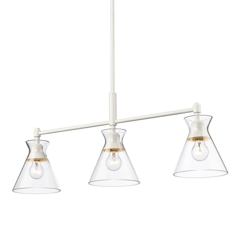 Malta 34" Wide 3-Light Linear Pendant with Clear Glass