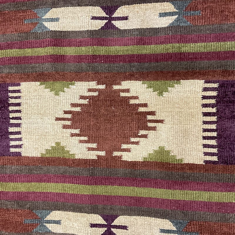 HERAT ORIENTAL Handmade 2'6 x 8'3 Chenille Geometric Kilim Runner - 2'6" x 8'3"