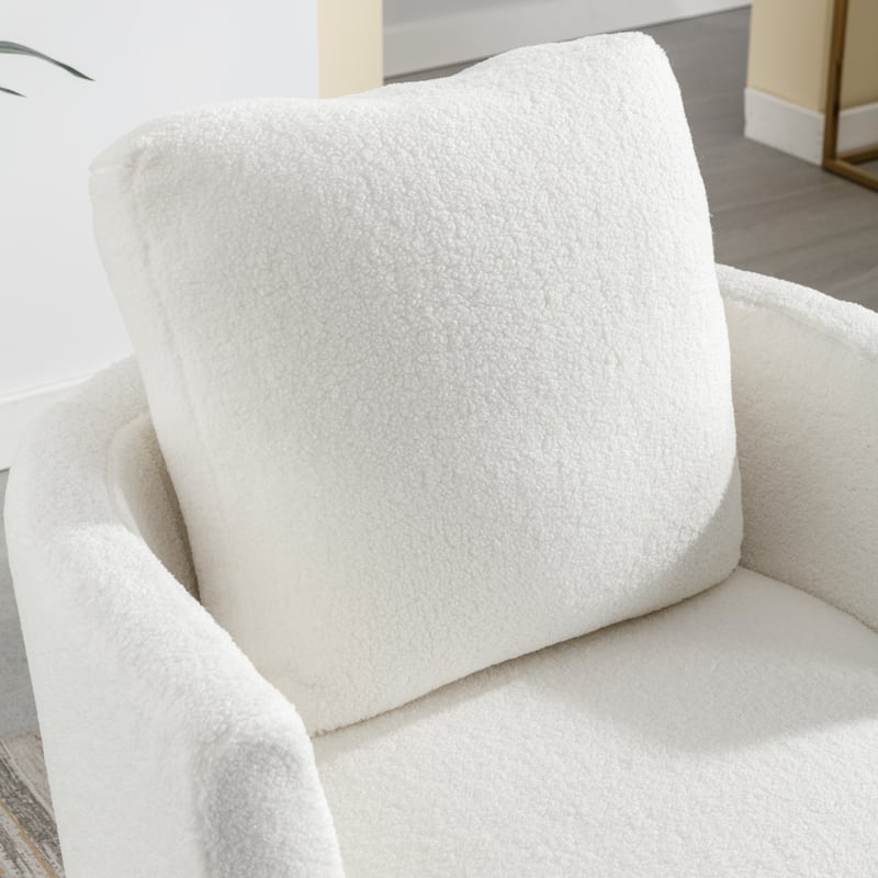 Modern Upholstered Swivel Barrel Chair for Living Room