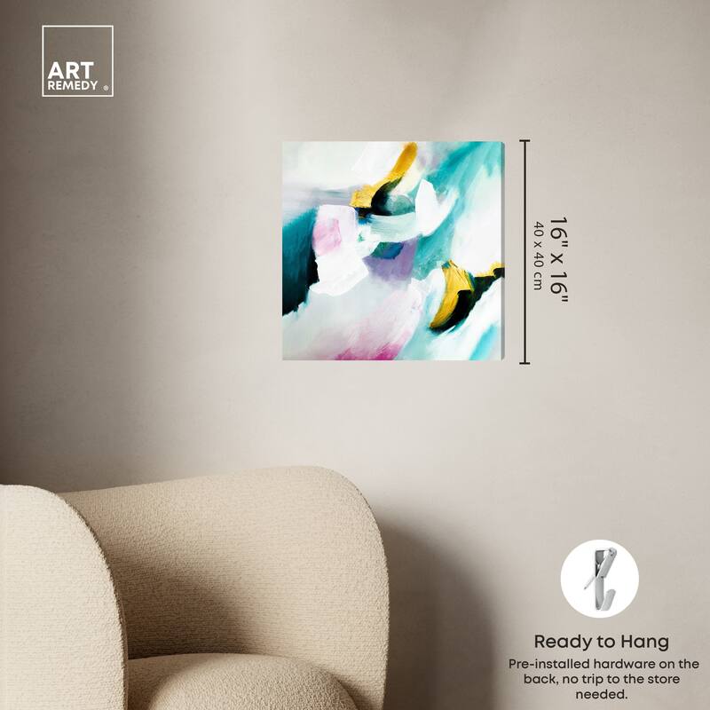 Art Remedy Still Violas Ii Gallery Wrapped Blue Abstract 1 Piece Canvas Wall Art