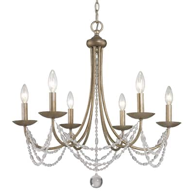 Golden Lighting Mirabella Gold-tone Steel 6-light Chandelier