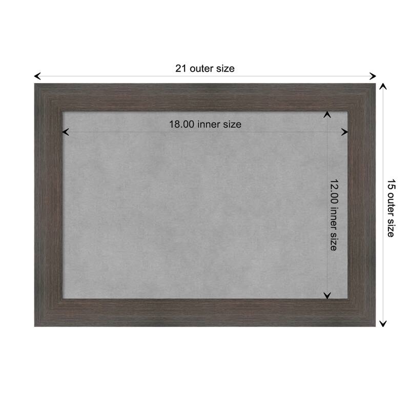 Amanti Art Hardwood Chocolate Narrow Framed Magnetic Board - Board Size 18x12
