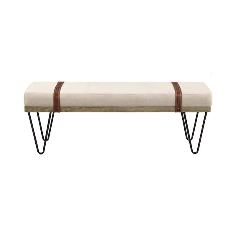 Karis Beige Upholstered Bench