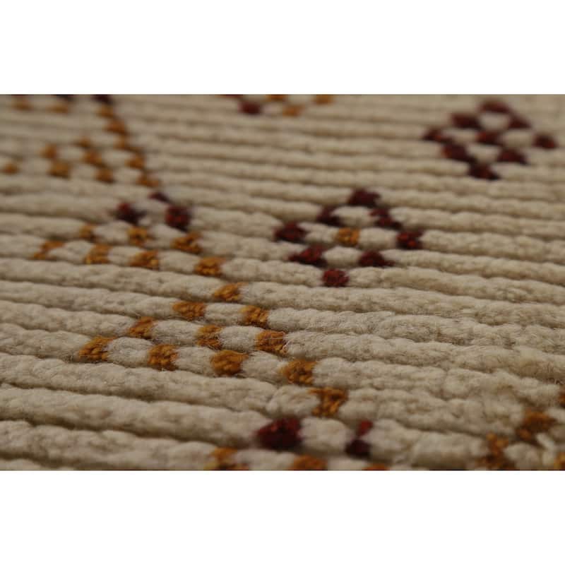 Moroccan Oriental Area Rug Hand-Knotted Wool Carpet - 5'1" x 8'0"