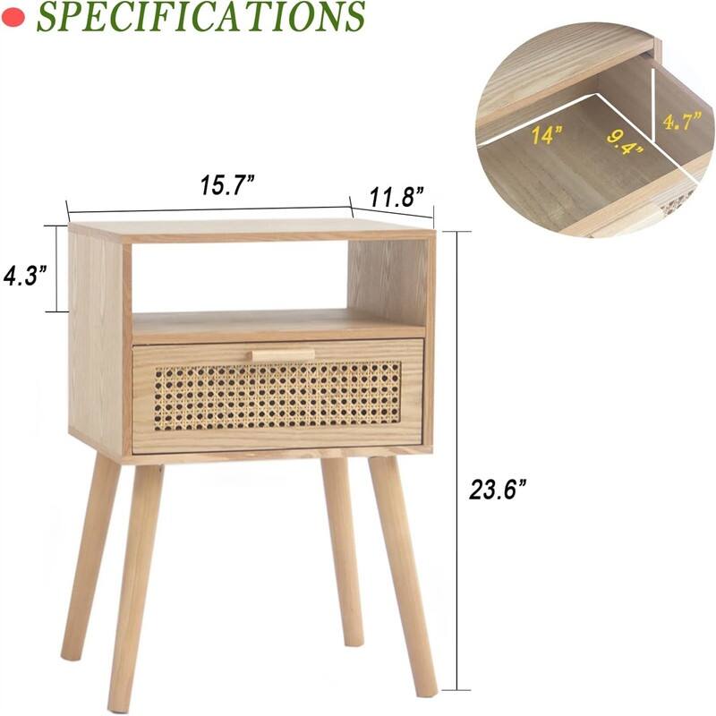 Modern Nightstand with Charging Station