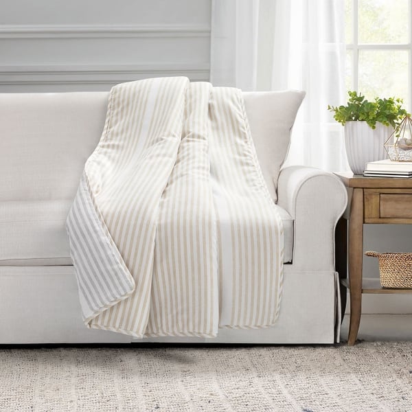 slide 2 of 4, Lush Decor Farmhouse Drew Stripe Silver-Infused Antimicrobial Throw Blanket