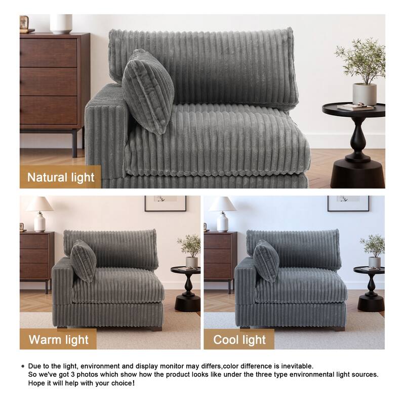 Cotton Flannel corner Sofa Armless Modular Sectional Sofa Seamless Combination