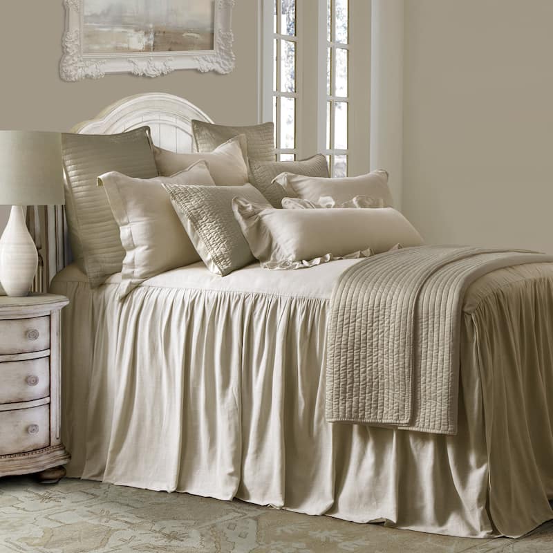 HiEnd Accents Luna Single Flanged Washed Linen Pillow, 20"x20"