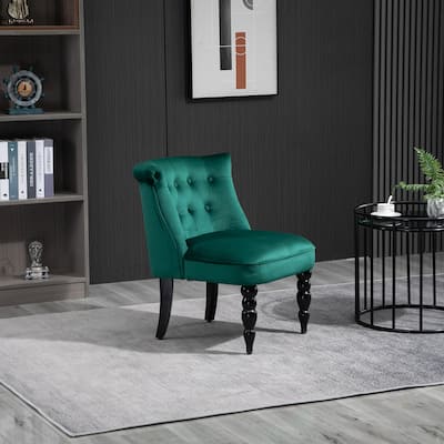 Vintage Accent Chair With Button Tufted Back