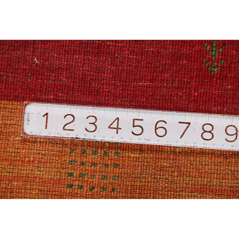 Striped Gabbeh Indian Rug Hand-Knotted Contemporary Wool Carpet - 6'5"x 9'8"