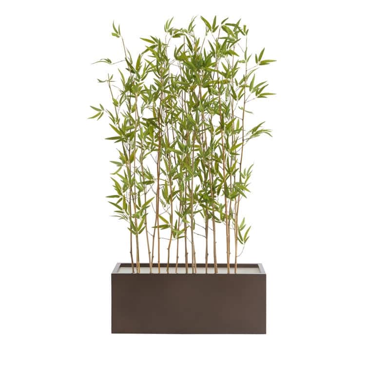 Metallic Heavy Planter for Outdoor Plants Tall and Long Metal Divider Planter Box -  15'' H X 38'' W X 15'' D - Brown
