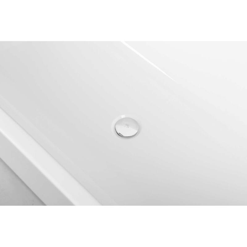 Edward Soaking Diamond Style Bathtub in Glossy White