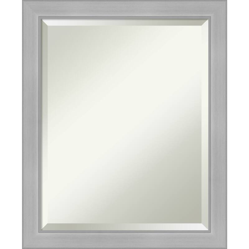 Beveled Wall Mirror - Vista Brushed Nickel Narrow Frame - Vista Brushed Nickel Narrow
