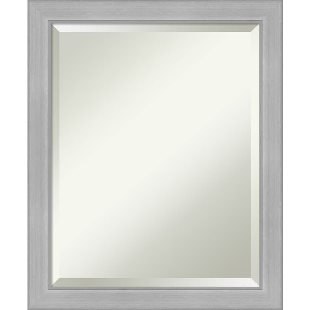 Beveled Wall Mirror - Vista Brushed Nickel Narrow Frame - Vista Brushed Nickel Narrow