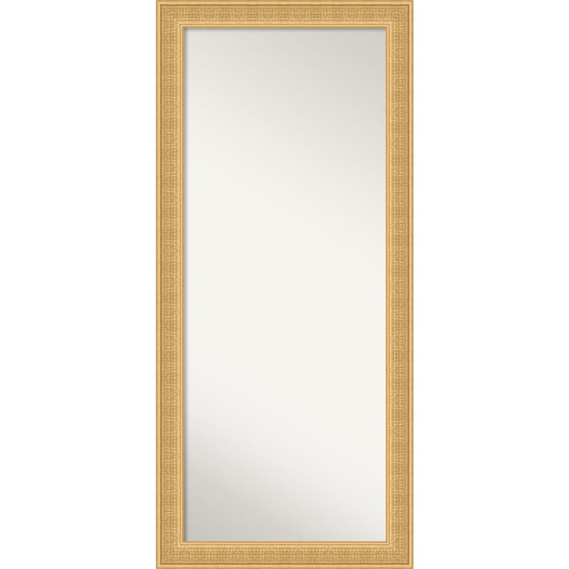 Trellis Non-Beveled Wood Framed Full-Length Floor Leaner Mirror - Trellis Gold - Glass Size 24x60