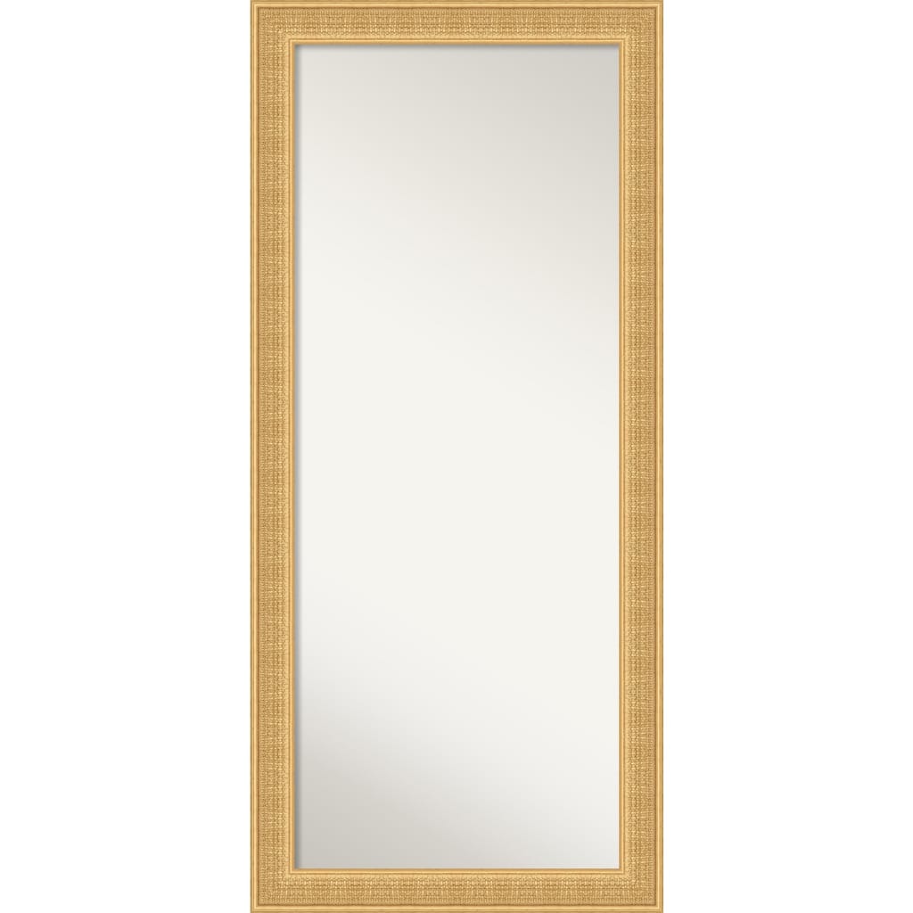 Trellis Non-Beveled Wood Framed Full-Length Floor Leaner Mirror - Trellis Gold - Glass Size 24x60