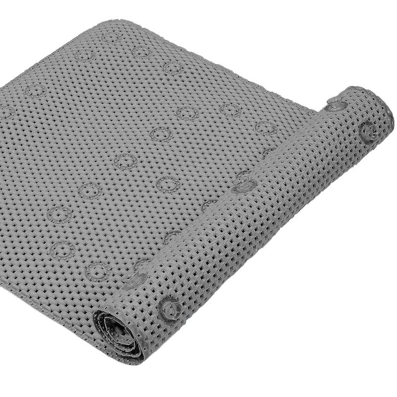 Grey Non-Slip Foam Bathtub Shower Mat With Suction Cups