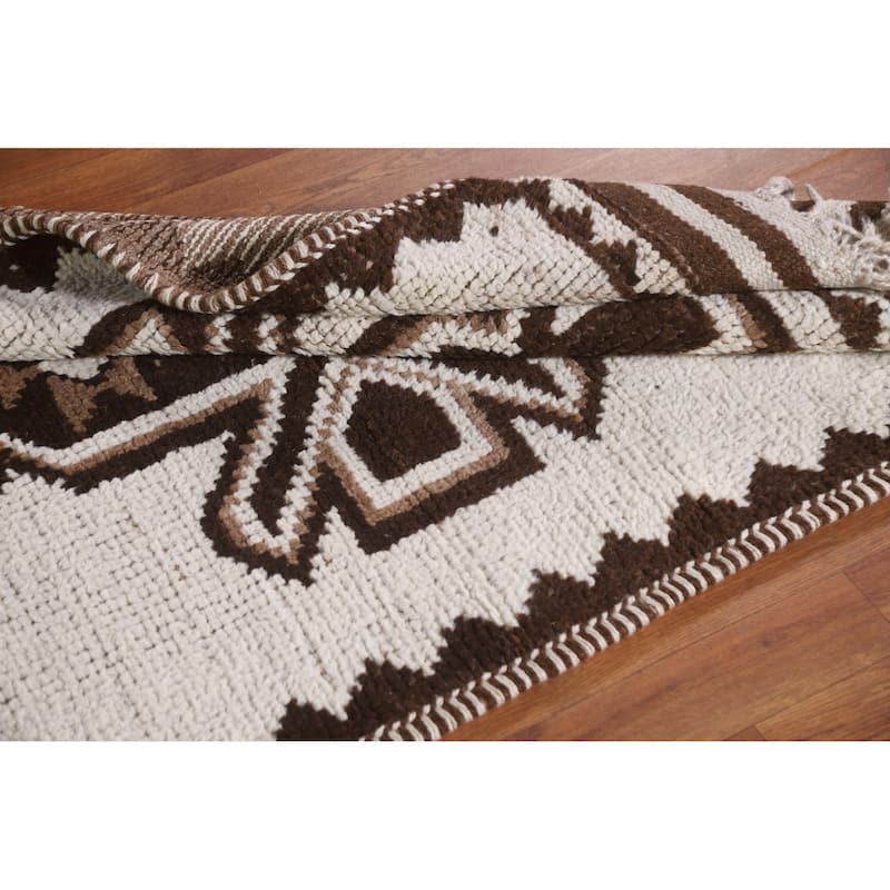 Beige / Ivory Anatolian Turkish Runner Rug Handmade Wool Carpet - 3'3"x 10'10"